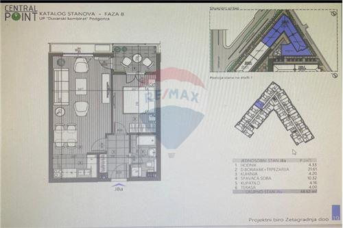 Prodaja, jednosoban stan, 49m2, Central Point, Podgorica Prodaja, jednosoban stan, 49m2, Central Point, Podgorica