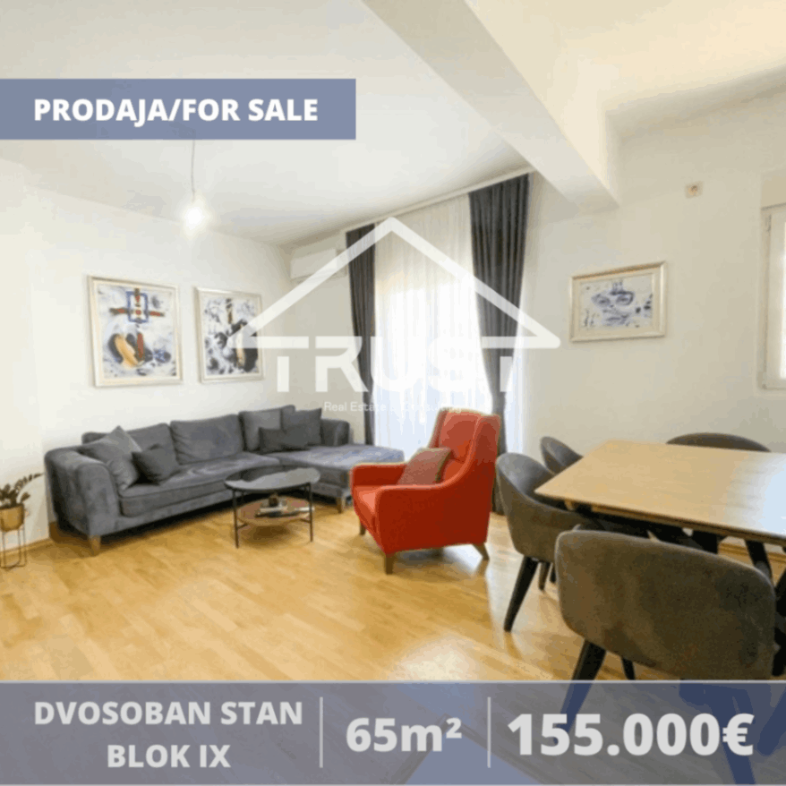 Prodaja, dvosoban stan, 65m2, Blok 9, Podgorica Prodaja, dvosoban stan, 65m2, Blok 9, Podgorica