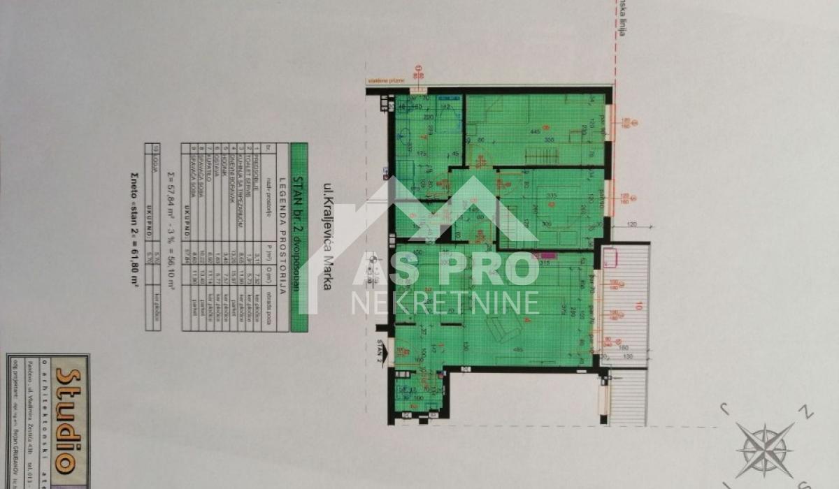 Prodaja, dvosoban stan, 62m2, Centar, Pančevo