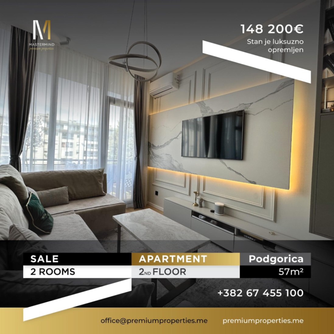 Prodaja, dvosoban stan, 57m2, Blok 9, Podgorica Prodaja, dvosoban stan, 57m2, Blok 9, Podgorica